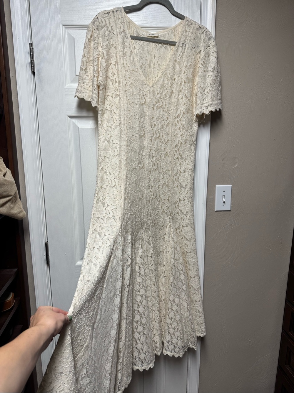 Spell Lux Lisbon Lace Handkerchief Dress - Vintage Cream - XS - like NEW!